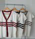 V-neck Knitted Half Sleeves Sweaters